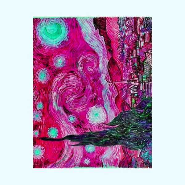 Star Night Fuchsia - Matte Poster