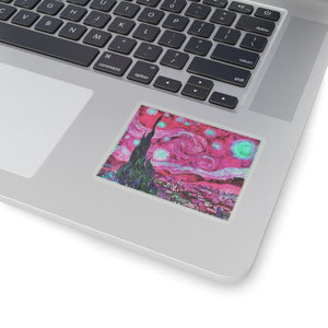 Star Night Fuchsia - Vinyl Rectangle Sticker