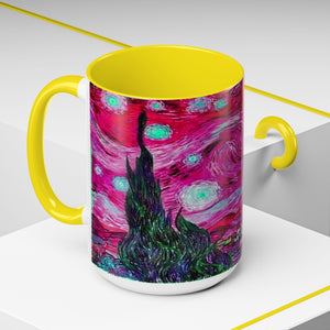 Star Night Fuchsia - Coffee Mug - 15oz