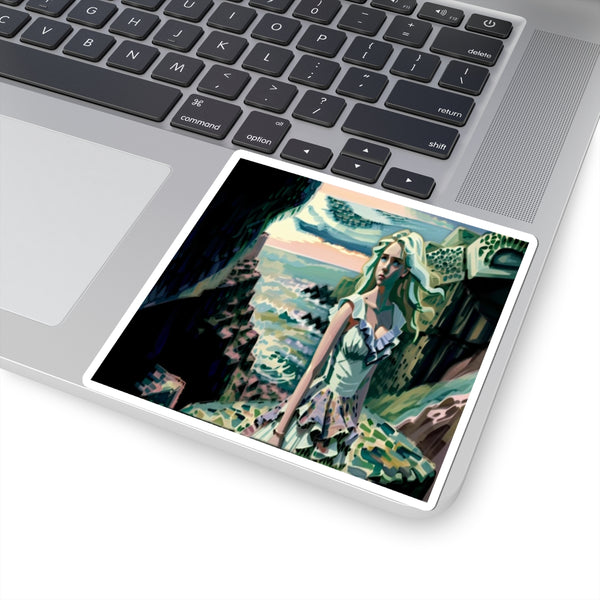 Cliff Over The Sea - Vinyl Square Sticker