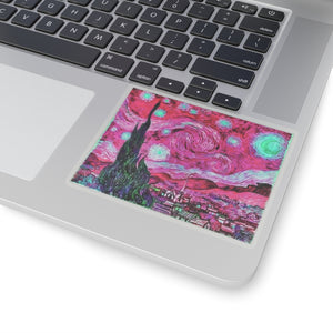 Star Night Fuchsia - Vinyl Rectangle Sticker