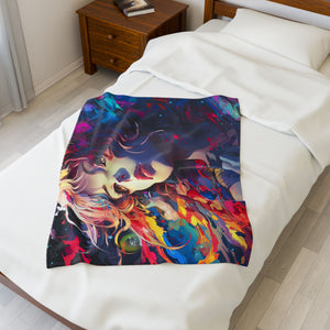 My Echoing Mind - Velveteen Plush Blanket