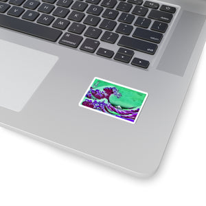 Purple Great Wave - Vinyl Rectangle Sticker