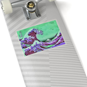 Purple Great Wave - Vinyl Rectangle Sticker