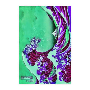 Purple Great Wave - Silk Poster