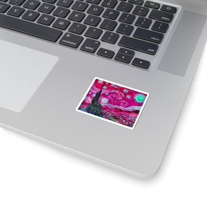 Star Night Fuchsia - Vinyl Rectangle Sticker
