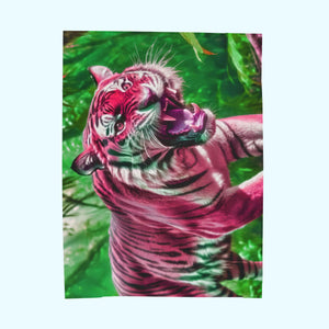 Strawberry Bengal - Velveteen Plush Blanket
