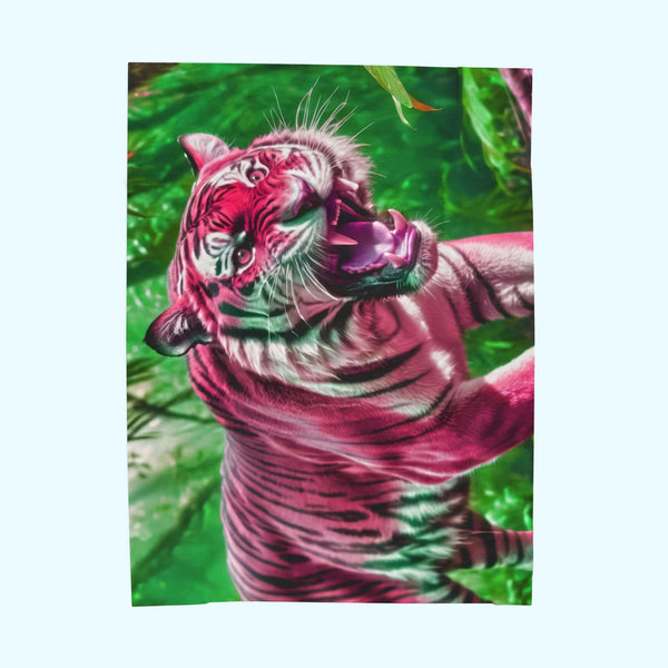 Strawberry Bengal - Velveteen Plush Blanket