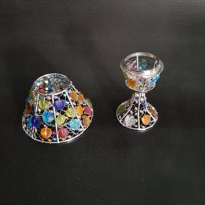 Handmade Colored Glass Tea Light Candle Holder
