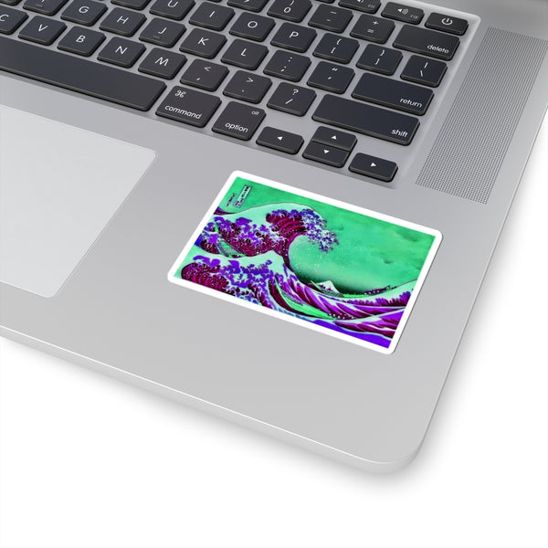 Purple Great Wave - Vinyl Rectangle Sticker