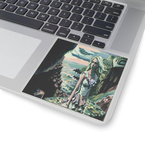 Cliff Over The Sea - Vinyl Square Sticker