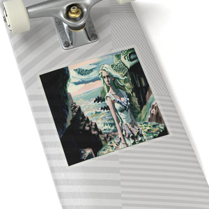 Cliff Over The Sea - Vinyl Square Sticker