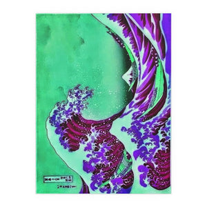 Purple Great Wave - Silk Poster
