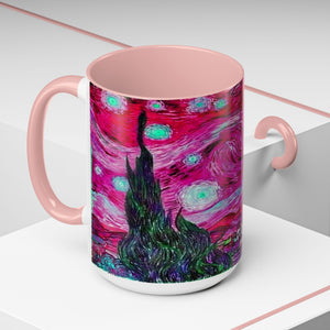 Star Night Fuchsia - Coffee Mug - 15oz
