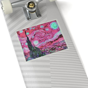 Star Night Fuchsia - Vinyl Rectangle Sticker