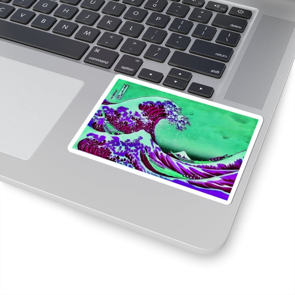 Purple Great Wave - Vinyl Rectangle Sticker